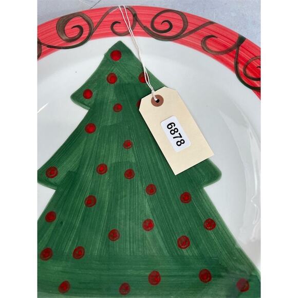 Marco e Cristina Ceramic Christmas Tree Round Decorative Platter 16” Multicolor - Picture 8 of 9